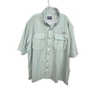 Bimini Bay Outfitters Mens 2XL Mint Green Short Sleeve Vented Fishing Shirt